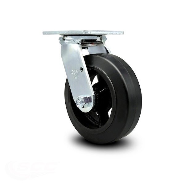 6 Inch Rubber on Steel Wheel Swivel Caster with Ball Bearing